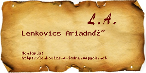 Lenkovics Ariadné névjegykártya